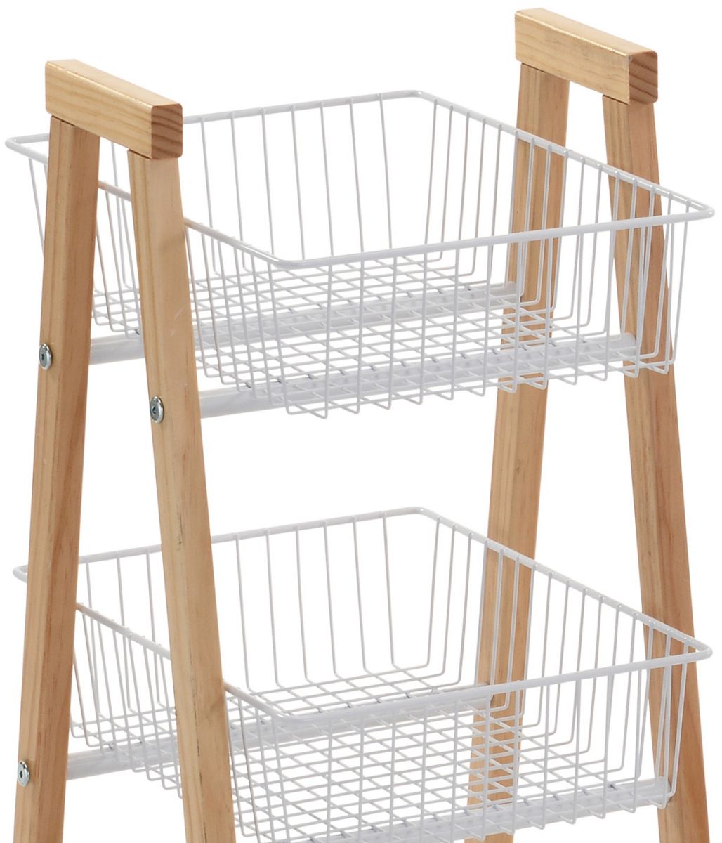 Shelf East Carmarthen | size: Width: 32cm, Height: 81cm, Depth: 37cm | color: White/Oak | image: 2 | variant: 1005709