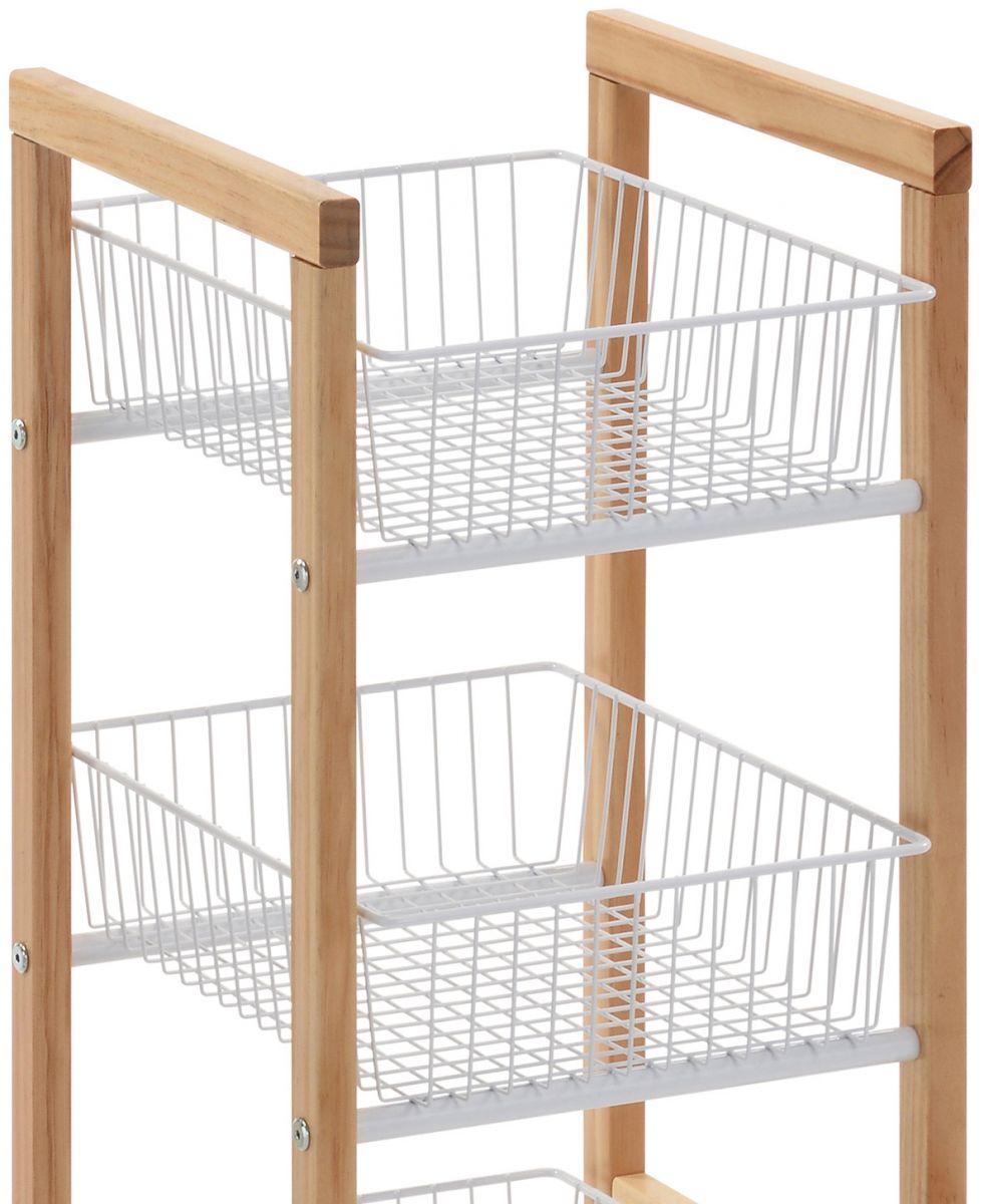 Shelf East Carmarthen | size: Width: 32cm, Height: 81cm, Depth: 37cm | color: White/Oak | image: 2 | variant: 1005710
