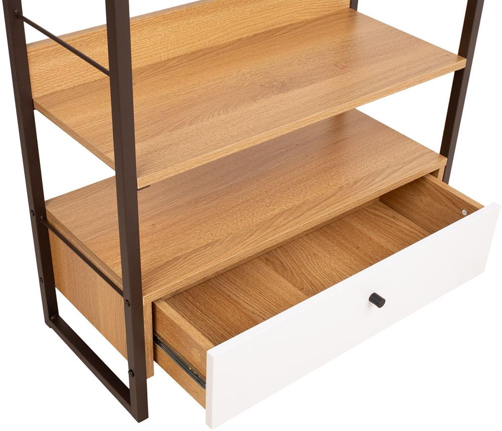 Shelf East Folkestone | size: Width: 70cm, Height: 124.5cm, Depth: 30cm | color: Black/Oak | image: 4 | variant: 1006102