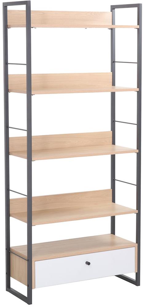 Shelf East Folkestone | size: Width: 70cm, Height: 159cm, Depth: 30cm | color: Black/Oak | image: 1 | variant: 1006103