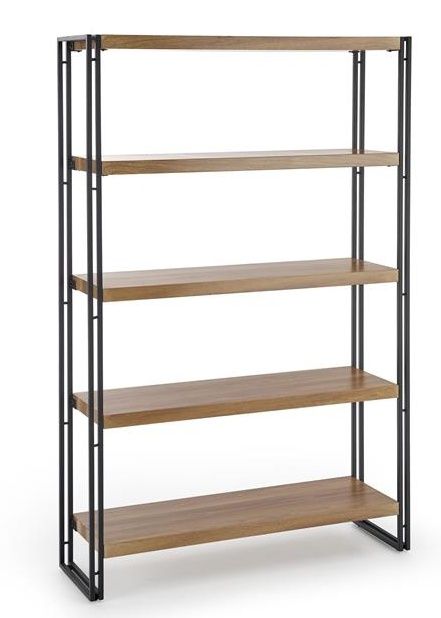 Shelf East Teramo | size: Width: 100cm, Height: 155cm, Depth: 30cm | color: Black/Oak | image: 0 | variant: 1006651