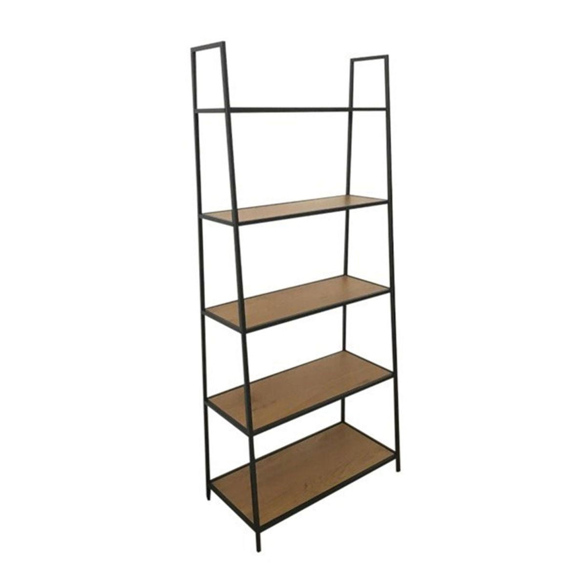 Shelf Seaford 5 | size: Width: 77cm, Height: 174.5cm, Depth: 36cm | color: Black | image: 1 | variant: 1010891