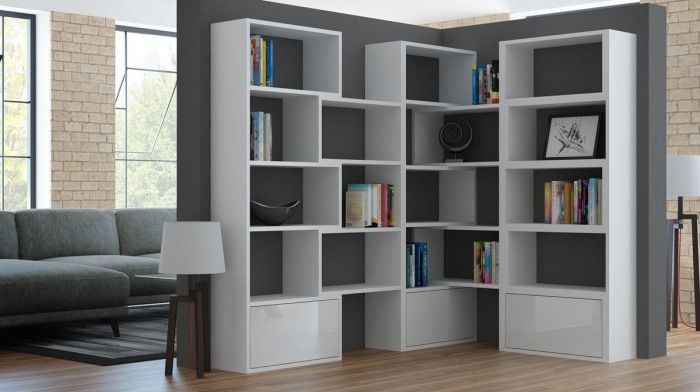 Shelf West Esher | size: Width: 130cm, Height: 187.5cm, Depth: 29cm | color: White | image: 5 | variant: 1007234