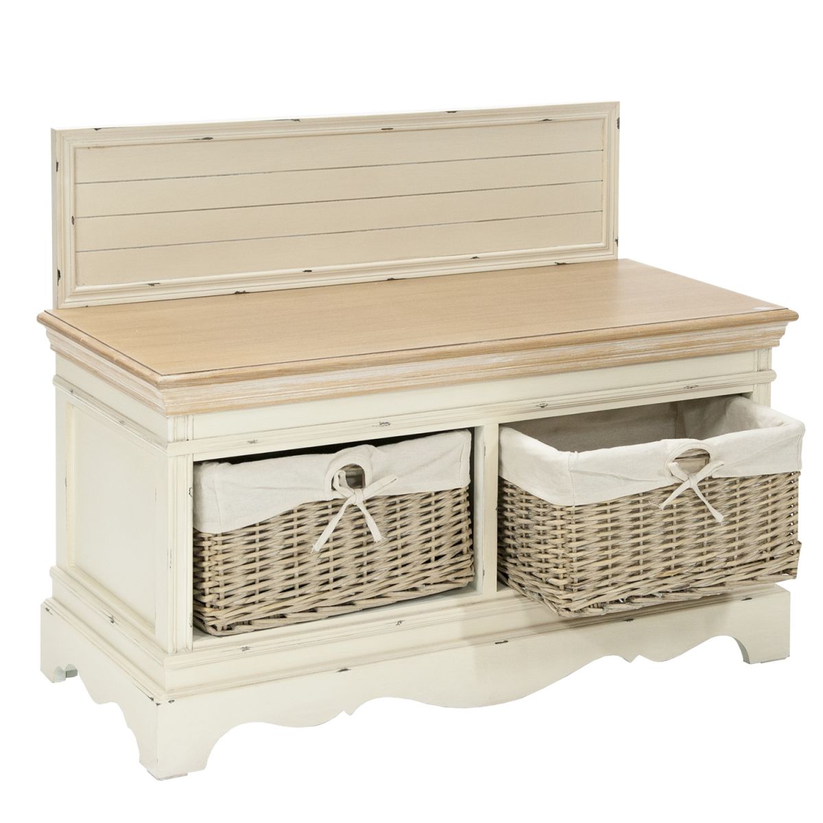 Shoe Rack Samira 1 | size: Width: 90cm, Height: 70.5cm, Depth: 42cm | color: White/Brown | image: 3 | variant: 1010916