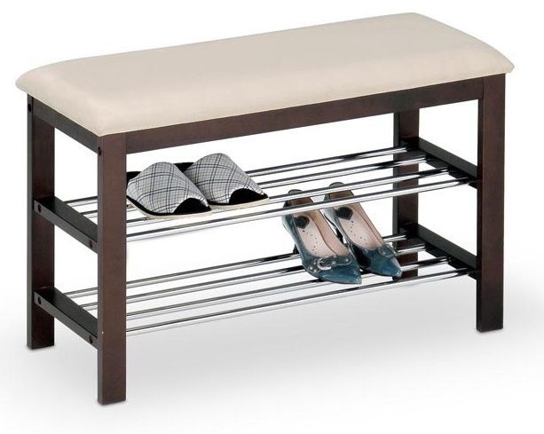 Shoe Rack ST3 | size: Width: 81cm, Height: 49cm, Depth: 31cm | color: Brown/Cream/Metal | image: 0 | variant: 1000572