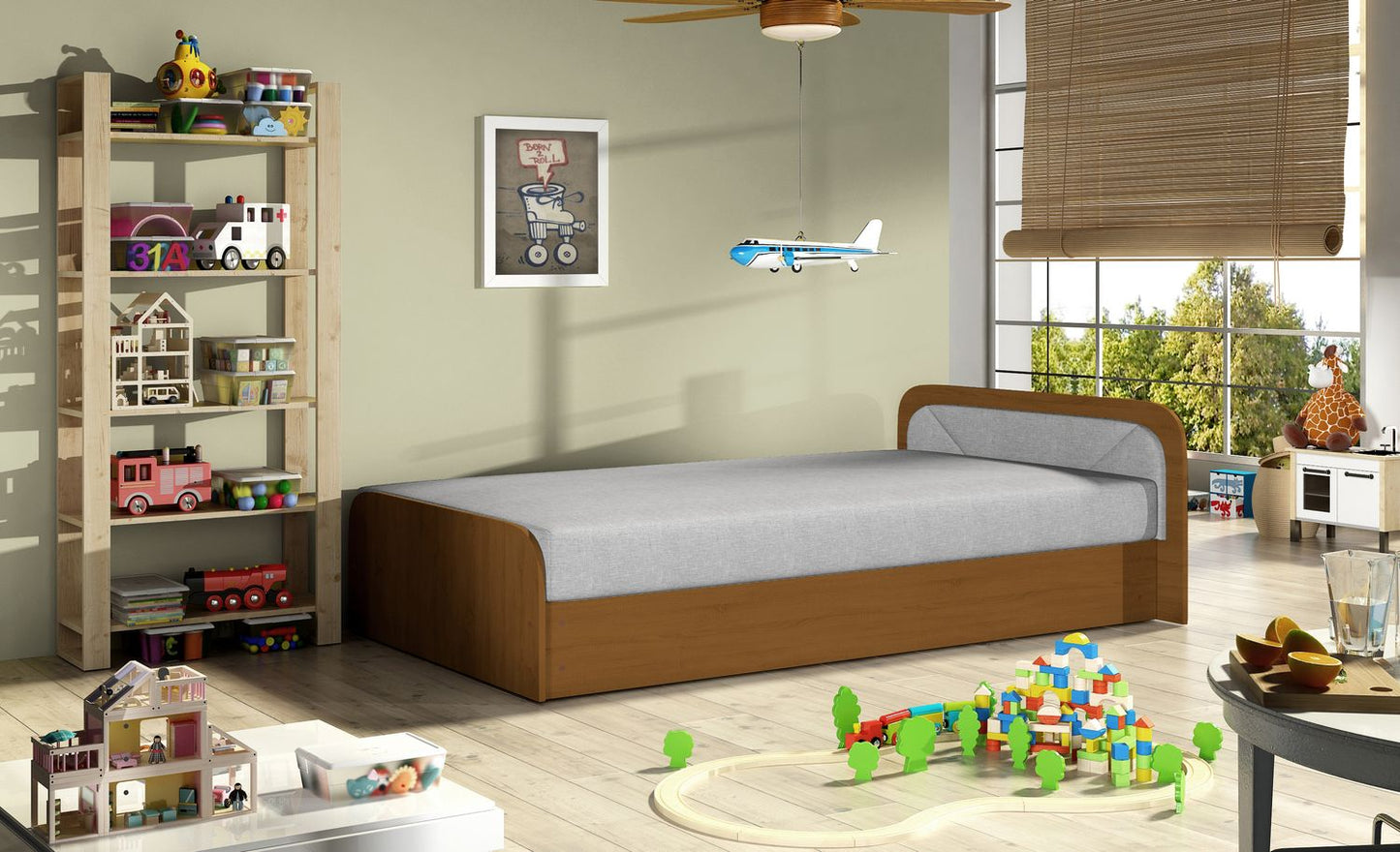 Single Bed Bakewell | size: Length: 195cm, Width: 90cm, Height: 55cm | color: Sawana | image: 1 | variant: 1013734