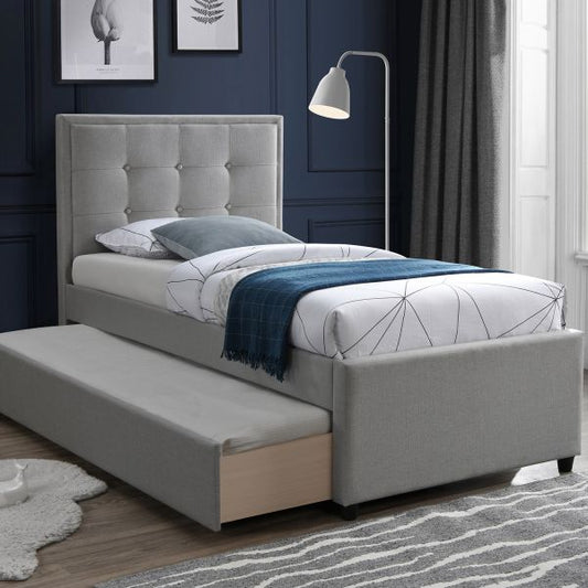 Single Bed East Esher | size: Length: 215.5cm, Width: 98cm, Height: 117.5cm | color: Gray | image: 1 | variant: 1005860