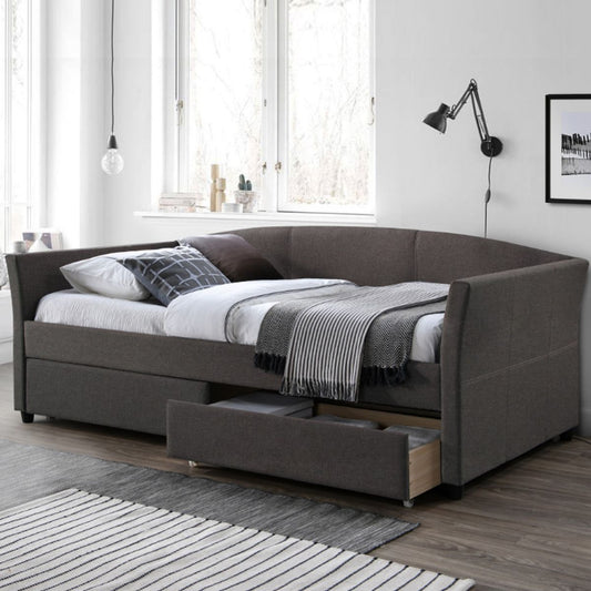 Single Bed Warrington | size: Length: 220cm, Width: 98cm, Height: 44cm | color: Gray | image: 1 | variant: 1005510