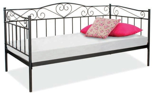 Single Bed Wickford | size: Length: 208cm, Width: 96cm, Height: 100cm | color: Black | image: 1 | variant: 1004575