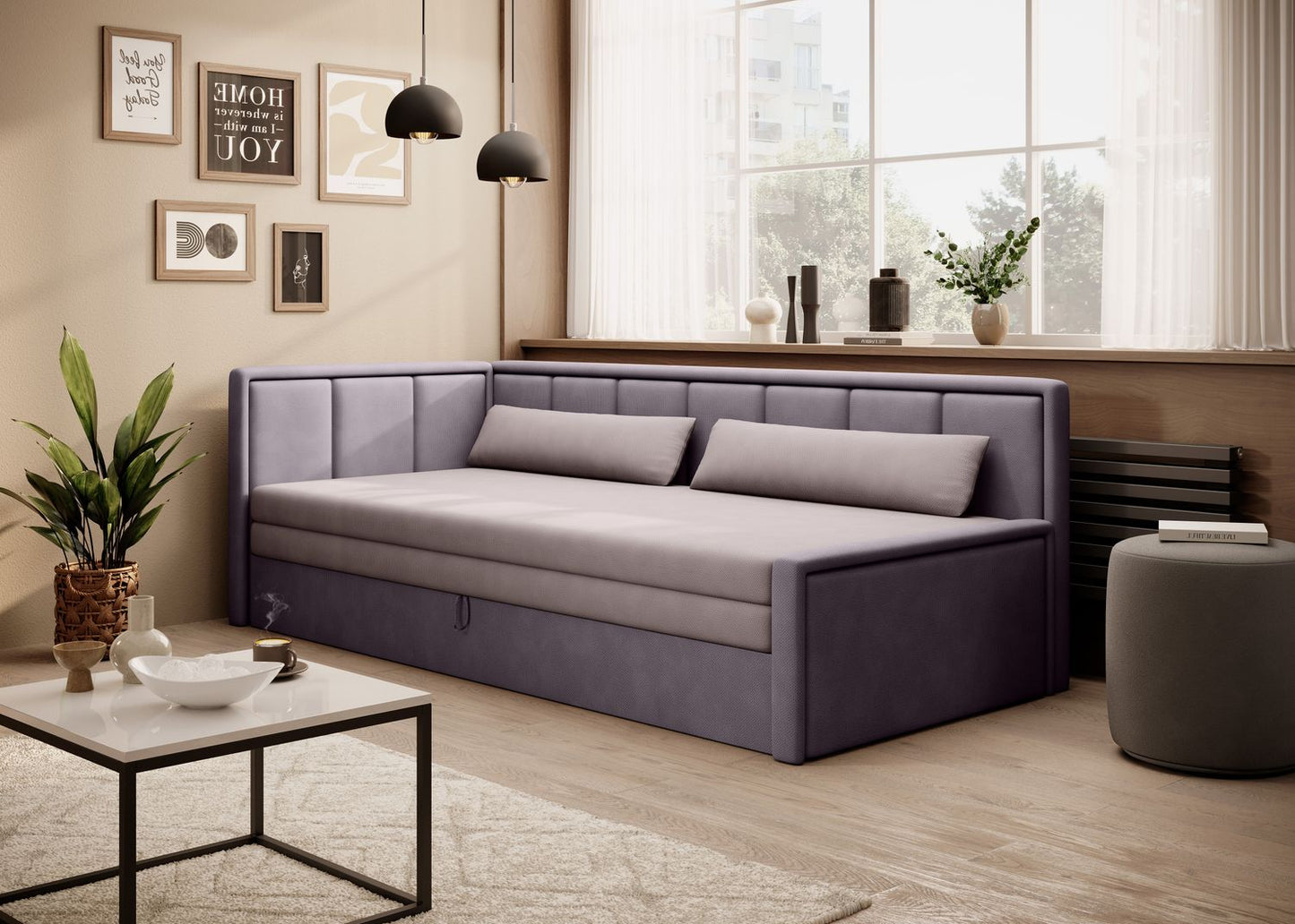 Sleeper Sofa East Fukuoka 2 | size: Width: 82cm, Height: 77cm, Depth: 214cm | color: Poco | image: 1 | variant: 1017870