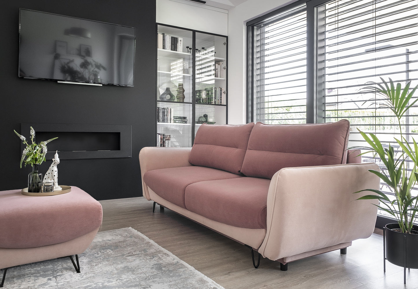 Sleeper Sofa Silva 23 | size: Width: 95cm, Height: 90cm, Depth: 236cm | color: Mat/Velvet/Velvetmat | image: 1 | variant: 1017497