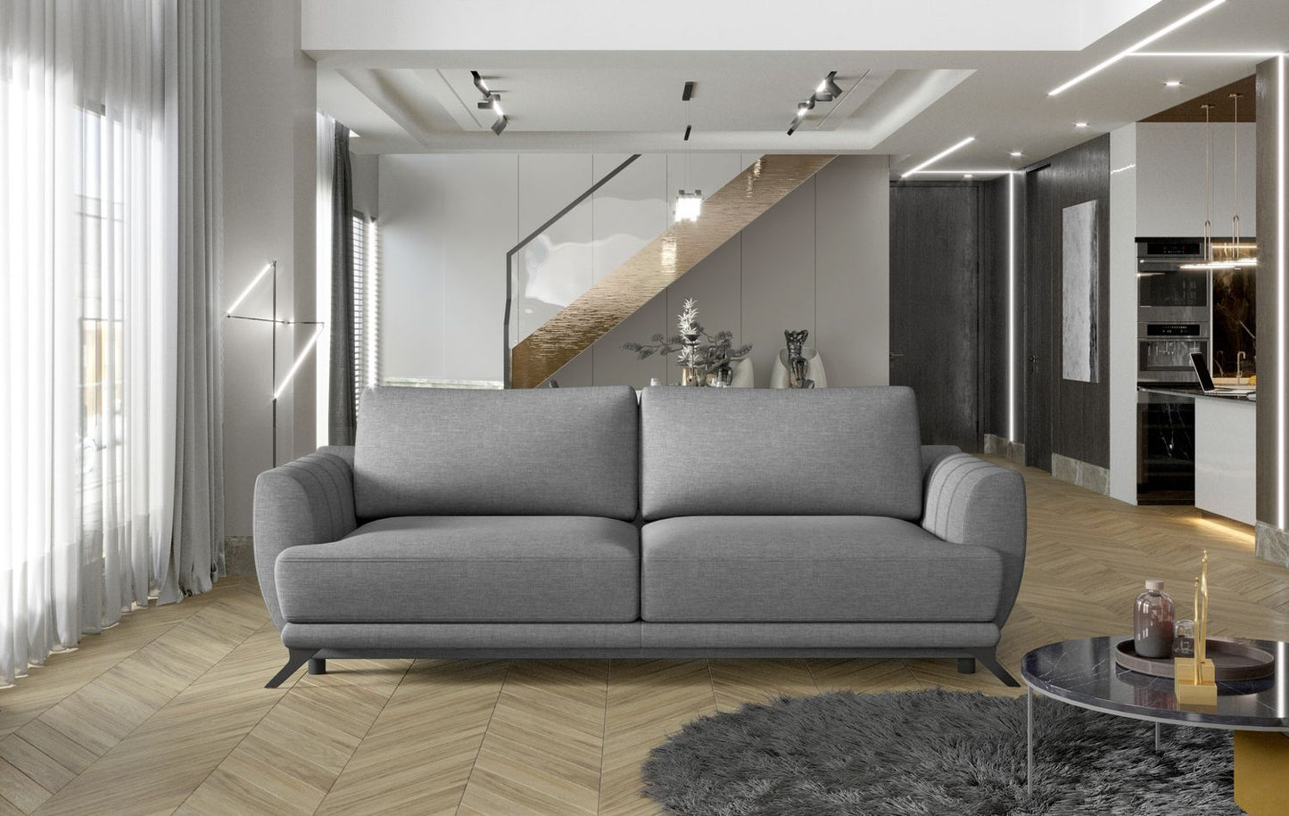 Sleeper Sofa West Chertsey 21 | size: Width: 95cm, Height: 90cm, Depth: 242cm | color: Sawana | image: 1 | variant: 1017948