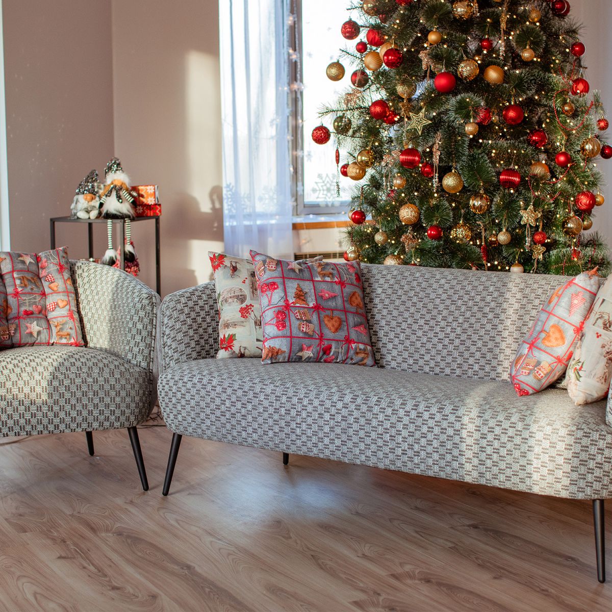 Sofa Accent | size: Width: 129cm, Height: 74cm, Depth: 80cm | color: Gray | image: 6 | variant: 1011730