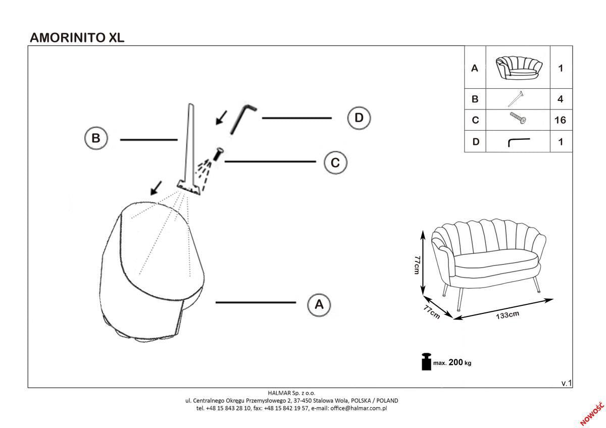 Sofa Jonkoping | size: Width: 133cm, Height: 77cm, Depth: 77cm | color: Gray | image: 5 | variant: 1001927