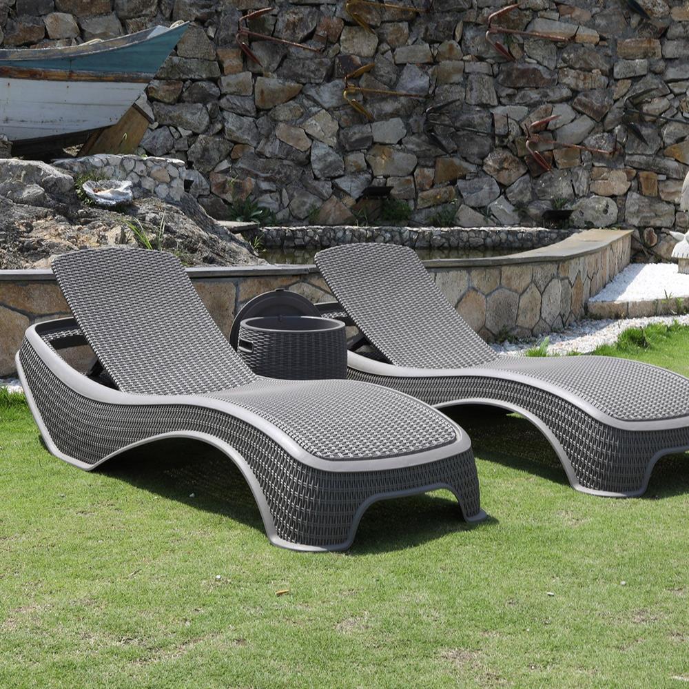 Sun Lounger East Grenoble | size: Length: 199cm, Width: 75.5cm, Height: 43.5cm | color: Gray | image: 10 | variant: 1006402