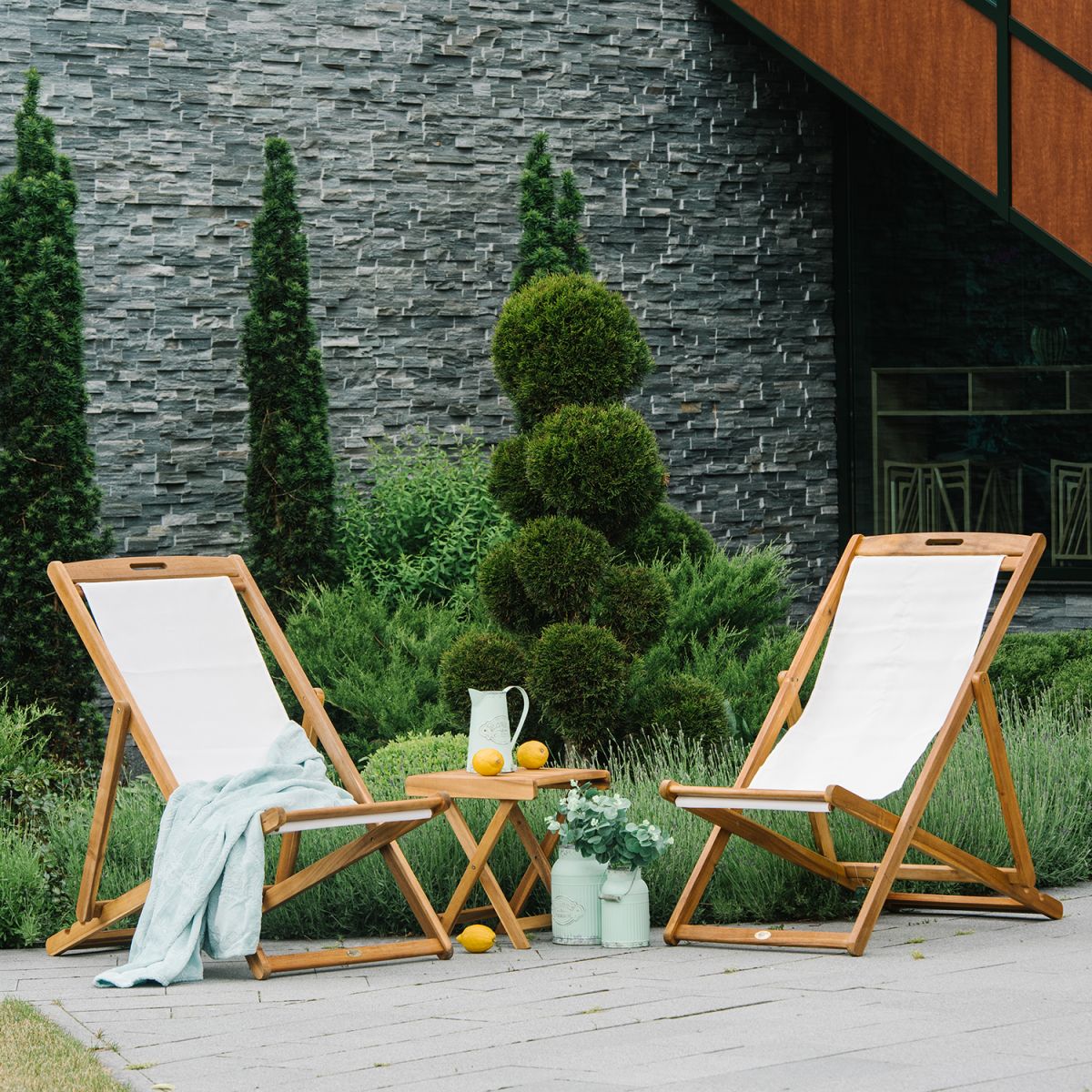 Sun Lounger East Warwick | size: Length: 108cm, Width: 65.5cm, Height: 105cm | color: White | image: 5 | variant: 1005161