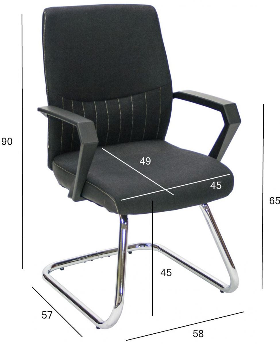 Visitor's Chair Crickhowell | size: Width: 57cm, Height: 90cm, Depth: 58cm | color: Black | image: 2 | variant: 1005847
