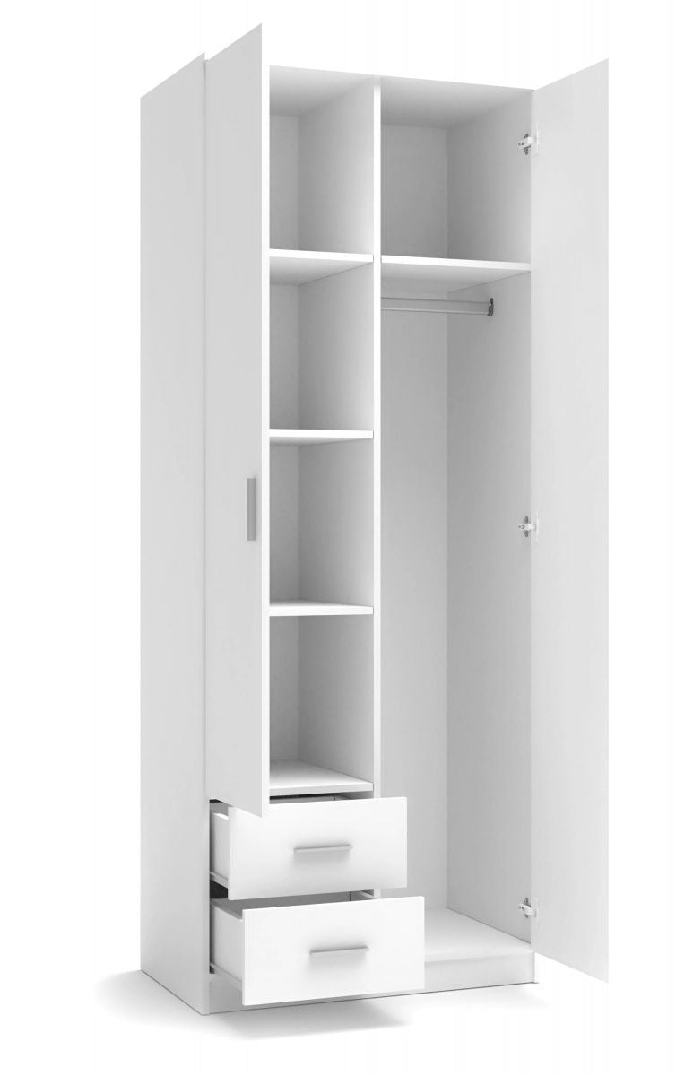 Wardrobe Copenhagen | size: Width: 80cm, Height: 205cm, Depth: 52cm | color: White | image: 1 | variant: 1006637