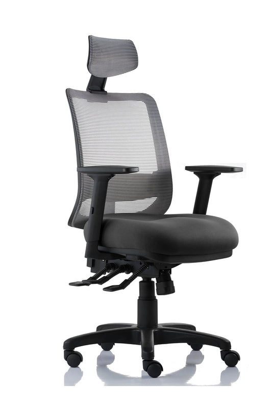 Office Chair Motto Ergo | size: Width: 65cm, Height: 135.5cm, Depth: 64cm | color: Gray | image: 1 | variant: 200004
