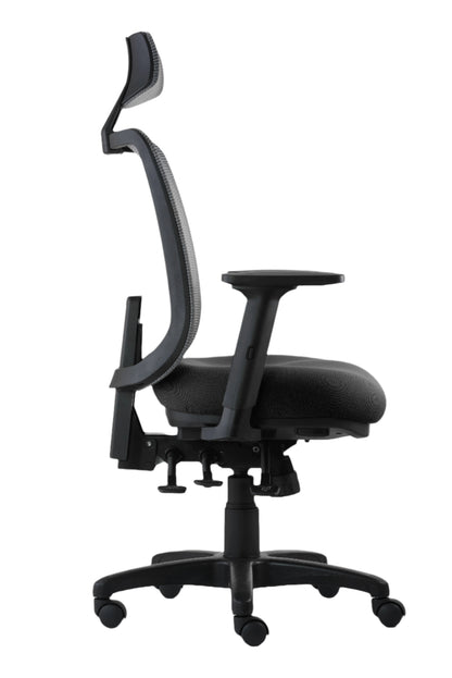 Office Chair Motto Ergo | size: Width: 65cm, Height: 135.5cm, Depth: 64cm | color: Gray | image: 5 | variant: 2000004