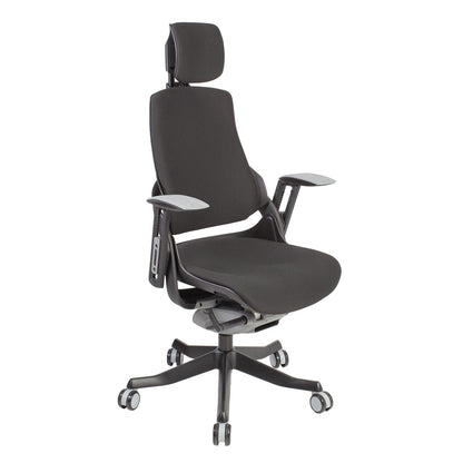 Office Chair Wau Ergo S | size: Width: 77cm, Height: 140.5cm, Depth: 70cm | color: Black | image: 1 | variant: 200001