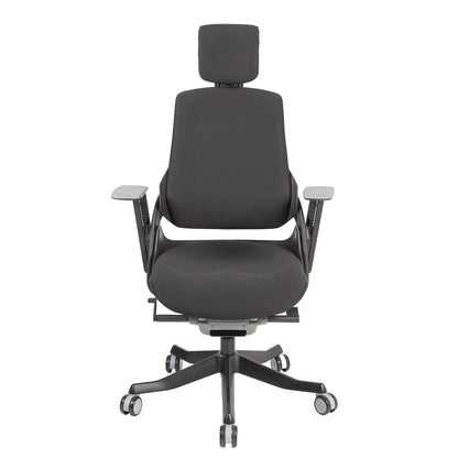 Office Chair Wau Ergo S | size: Width: 77cm, Height: 140.5cm, Depth: 70cm | color: Black | image: 3 | variant: 200001