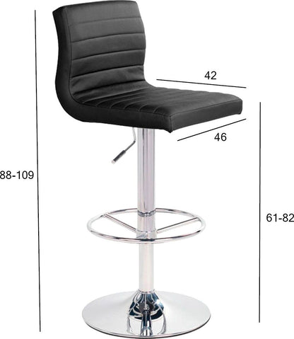 Bar Stool Aura | size: Length: 46cm, Width: 46cm, Height: 88-109cm, Depth: 42cm | color: Black | image: 2 | variant: 1005575