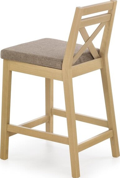 Bar Stool Borys Low | size: Length: 41cm, Width: 41cm, Height: 58-83cm, Depth: 48cm | color: Beige | image: 2 | variant: 1005481