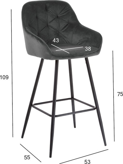 Bar Stool Brita | size: Width: 53cm, Height: 109cm, Depth: 55cm | color: Gray | image: 6 | variant: 1005579