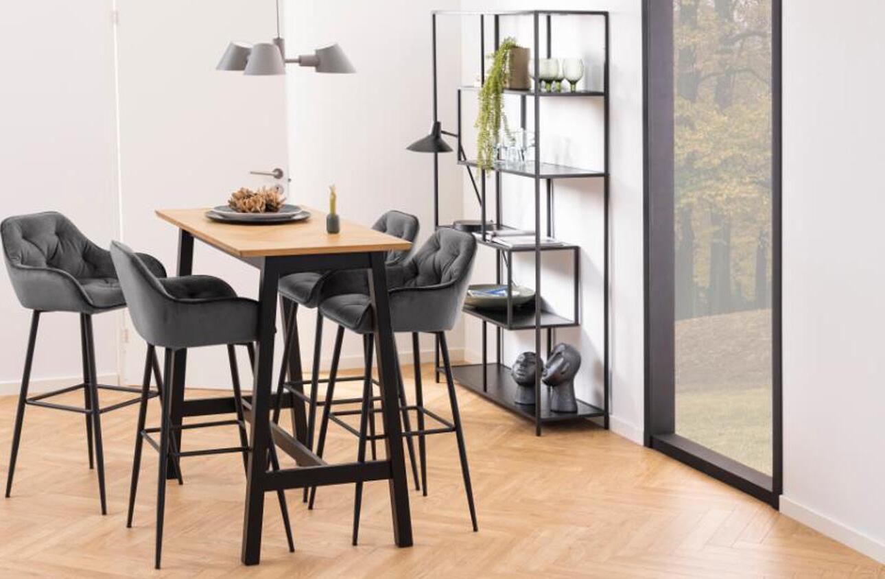 Bar Stool Brooke | size: Width: 55cm, Height: 103.5cm, Depth: 52cm | color: Gray | image: 2 | variant: 1005584
