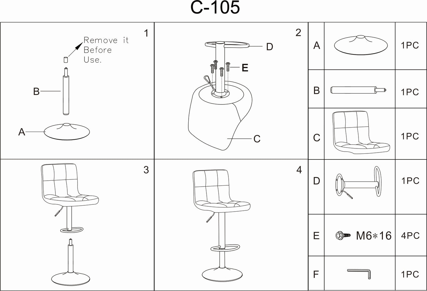 Bar Stool C-105 | size: Length: 42cm, Width: 42cm, Height: 117cm, Depth: 39cm | color: Green | image: 3 | variant: 1005621
