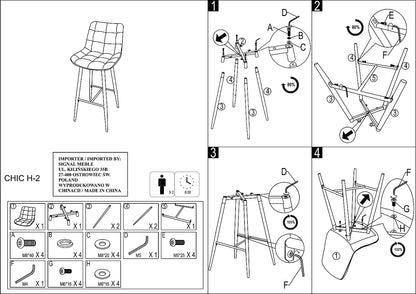 Bar Stool Chic H-2 | size: Width: 45cm, Height: 92cm, Depth: 37cm | color: Green | image: 4 | variant: 1005636