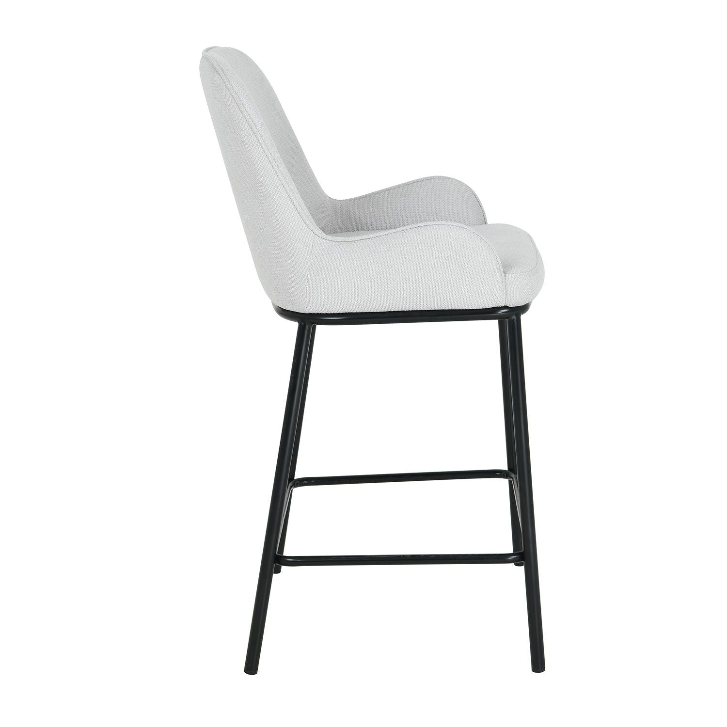 Bar Stool Darcy | size: Width: 56cm, Height: 98.5cm, Depth: 51cm | color: Gray | image: 2 | variant: 1017856