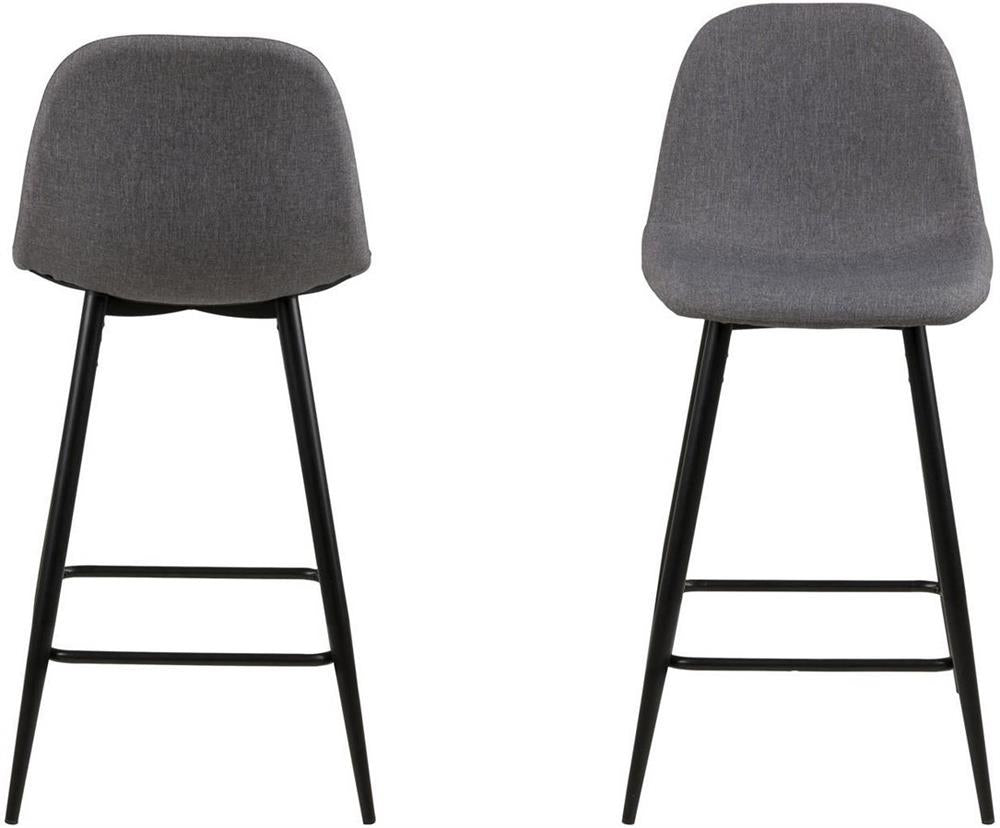 Bar Stool East Ferndale | size: Width: 43.5cm, Height: 91cm, Depth: 48.5cm | color: Black/Grey | image: 3 | variant: 1005971
