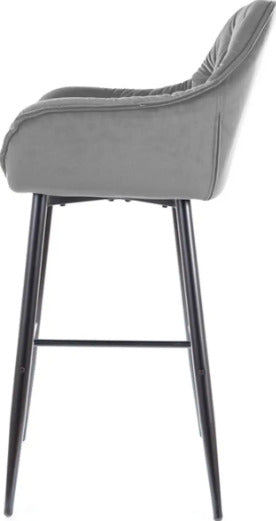 Bar Stool Farnborough | size: Length: 56cm, Width: 56cm, Height: 105cm, Depth: 40cm | color: Gray | image: 3 | variant: 1004230