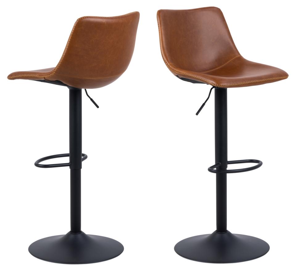 Bar Stool I_Oregon | size: Width: 47cm, Height: 110cm, Depth: 51cm | color: Brown/Black | image: 1 | variant: 1012498