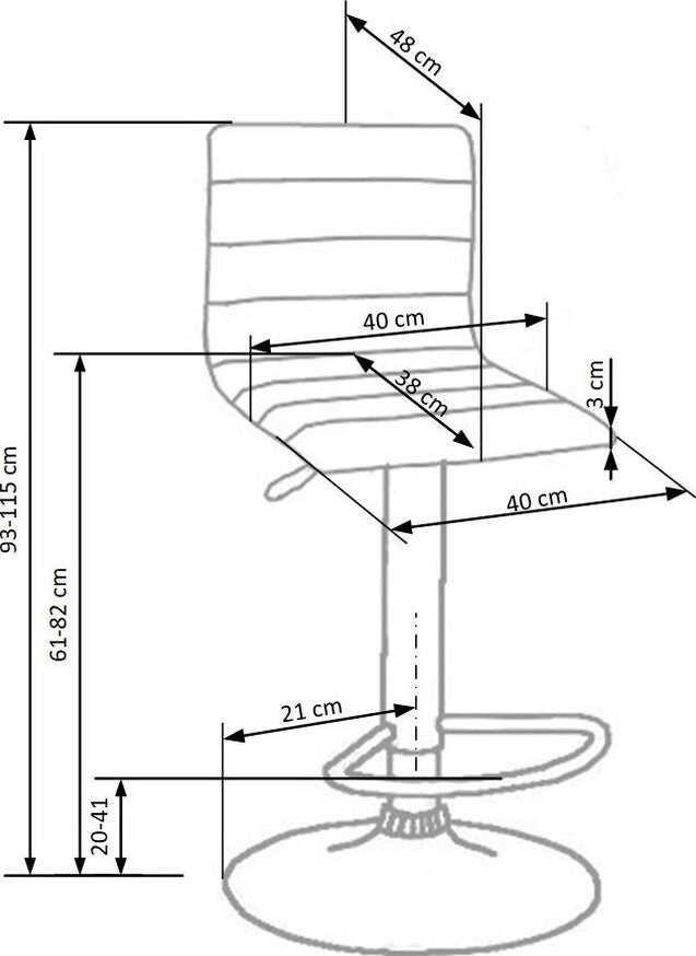 Bar Stool Matera | size: Length: 40cm, Width: 40cm, Height: 93-115cm, Depth: 42cm | color: White | image: 4 | variant: 1003040