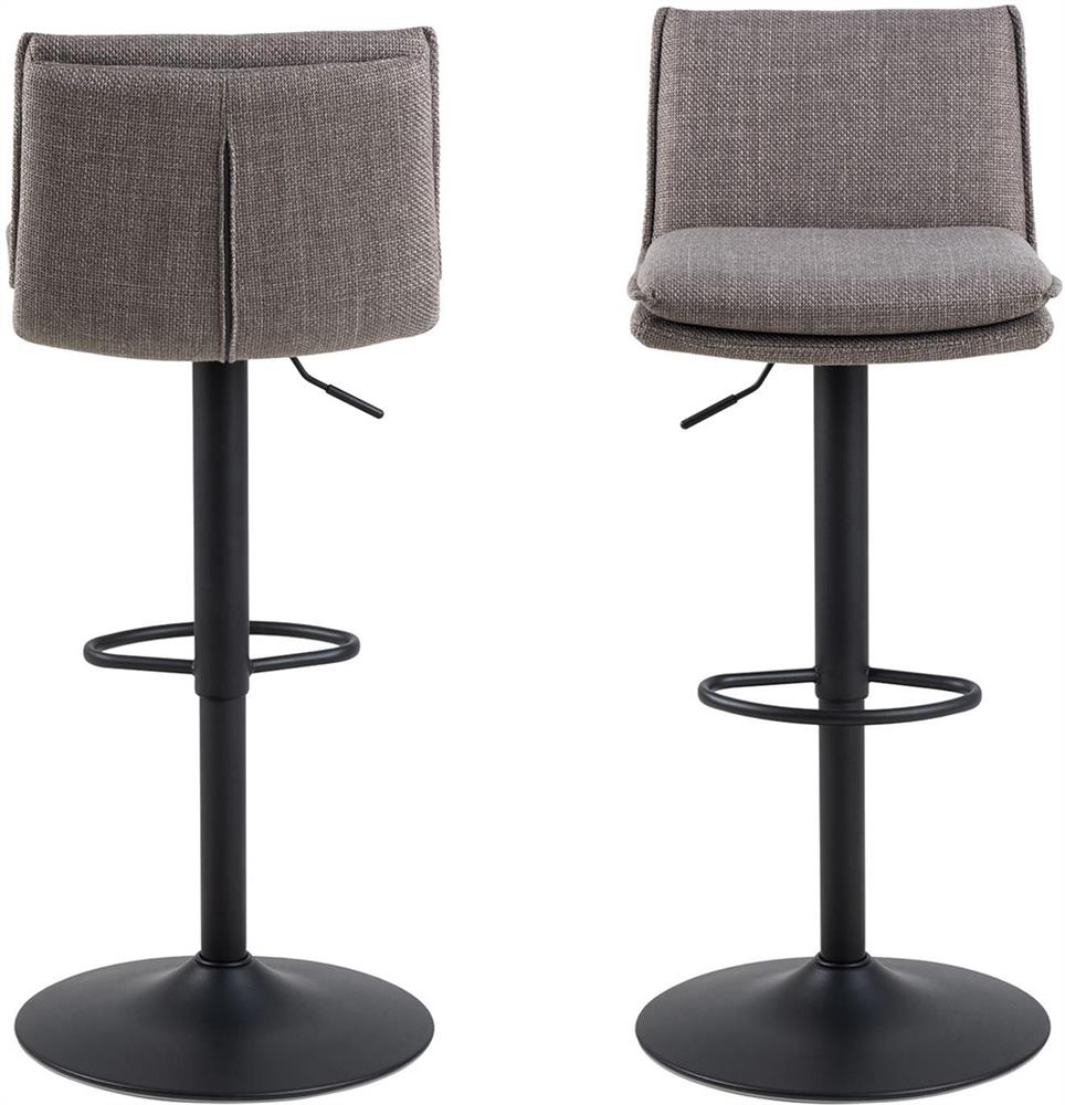Bar Stool Monmouth | size: Width: 44cm, Height: 107cm, Depth: 53cm | color: Black/Grey | image: 7 | variant: 1001329