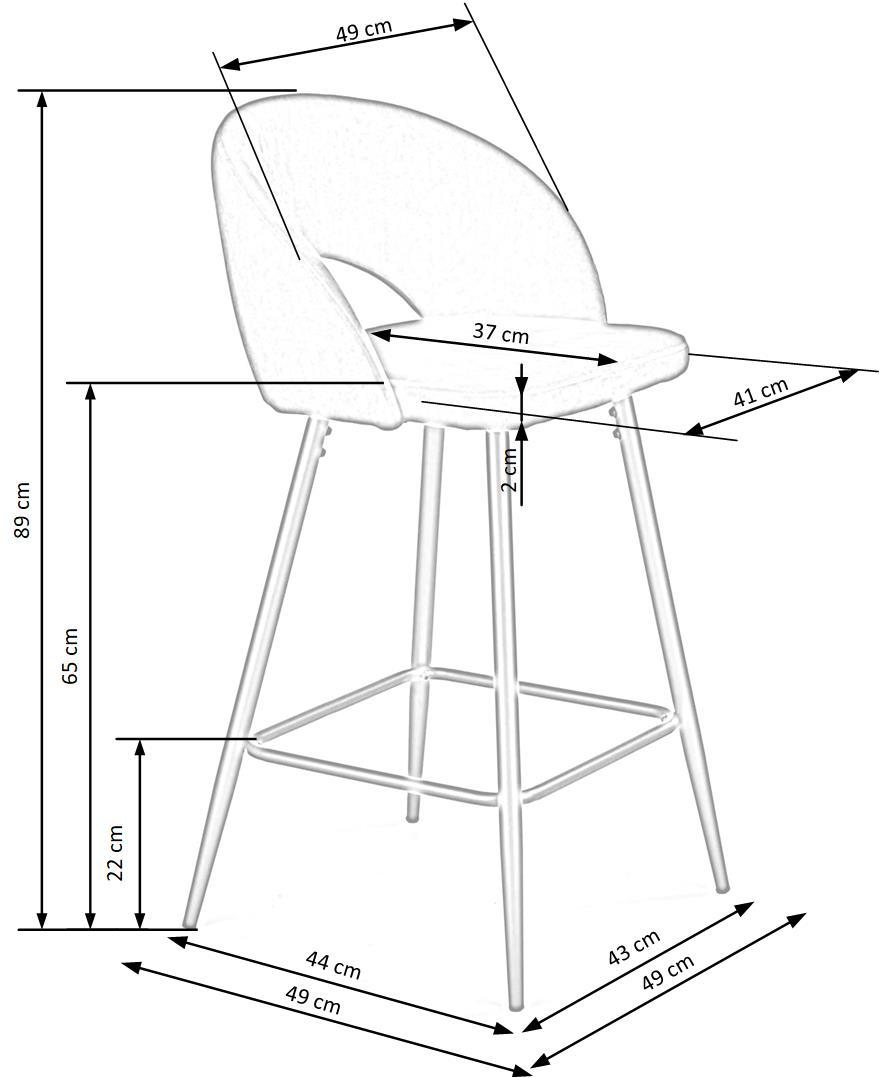 Bar Stool Reggio Calabria | size: Width: 48cm, Height: 89cm, Depth: 49cm | color: Blue | image: 6 | variant: 1003059
