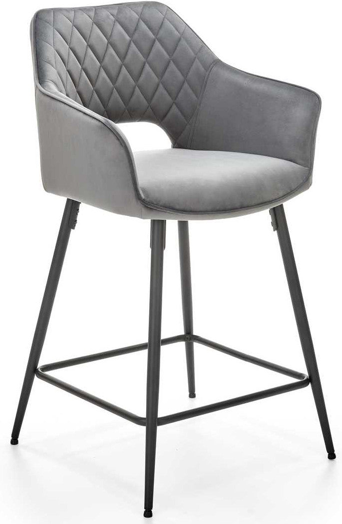 Bar Stool Rimini | size: Width: 55cm, Height: 96cm, Depth: 51cm | color: Gray | image: 1 | variant: 1003004