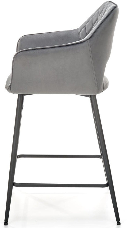 Bar Stool Rimini | size: Width: 55cm, Height: 96cm, Depth: 51cm | color: Gray | image: 2 | variant: 1003004