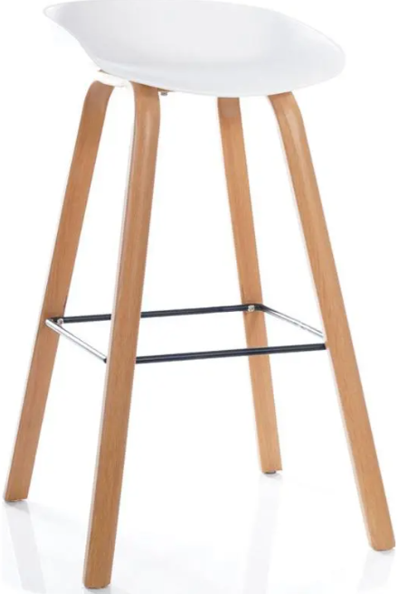 Bar Stool Sting | size: Length: 36cm, Width: 43cm, Height: 85cm, Depth: 36cm | color: White | image: 1 | variant: 1011594