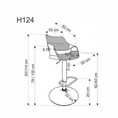 Bar Stool West Alytus | size: Width: 55cm, Height: 114cm, Depth: 52cm | color: Brown/Black | image: 6 | variant: 1007577