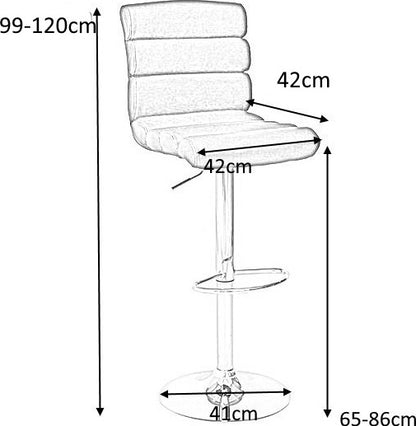 Bar Stool West Metz | size: Length: 40cm, Width: 42cm, Height: 95-116cm, Depth: 40cm | color: Black | image: 2 | variant: 1007741