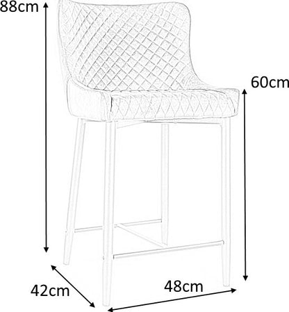Bar Stool West Olbia | size: Length: 46cm, Width: 45cm, Height: 88cm, Depth: 41cm | color: Black | image: 5 | variant: 1007824