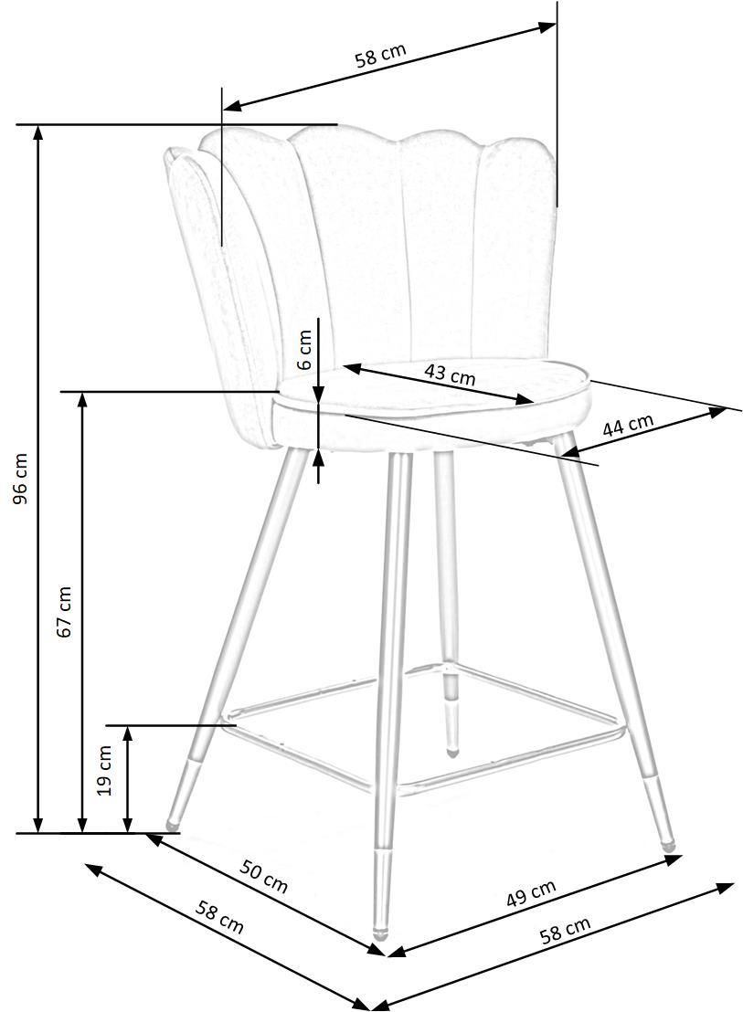 Bar Stool West Panevezys | size: Width: 58cm, Height: 96cm, Depth: 58cm | color: Green | image: 6 | variant: 1007576