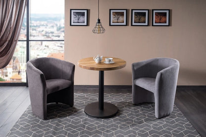 Bar Table Bishop Auckland | size: Length: 80cm, Width: 80cm, Height: 76cm, Diameter: 80cm | color: Solid wood/Black/Oak | image: 2 | variant: 1007806