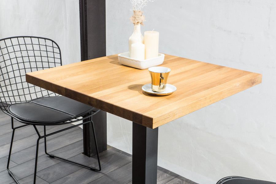 Bar Table Bognor Regis | size: Length: 70cm, Width: 70cm, Height: 76cm | color: Black/Oak | image: 4 | variant: 1007805