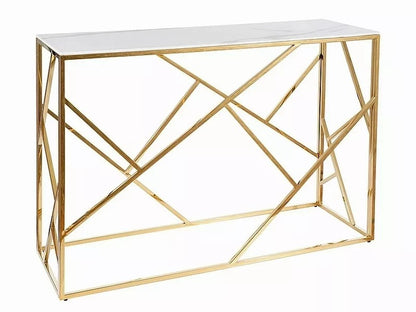 Bar Table Lytham St Annes | size: Length: 40cm, Width: 120cm, Height: 78cm | color: White/Gold | image: 1 | variant: 1004497