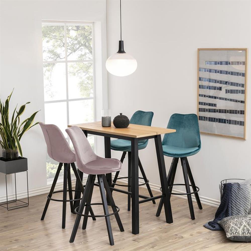 Bar Table Troms | size: Length: 58cm, Width: 117cm, Height: 105cm | color: Black/Oak | image: 3 | variant: 1001699